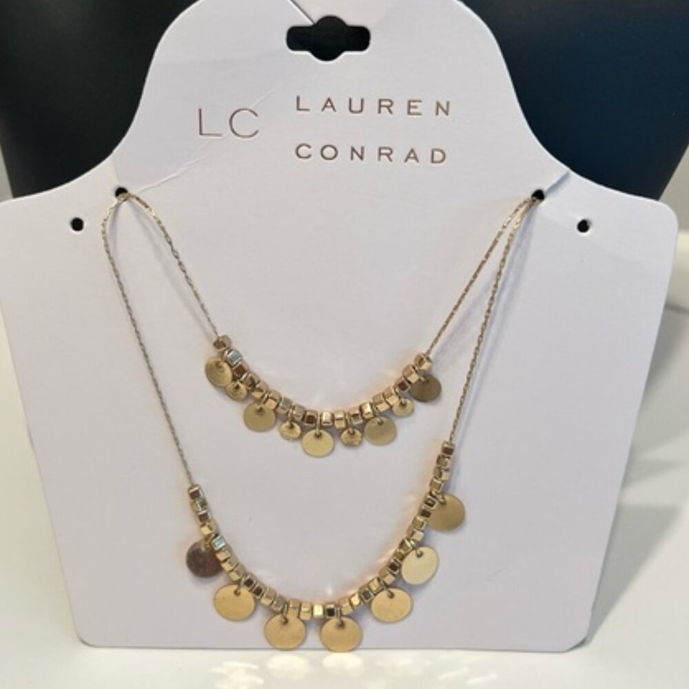 LC Lauren Conrad Layered Disc Pendant Necklace NEW!!!